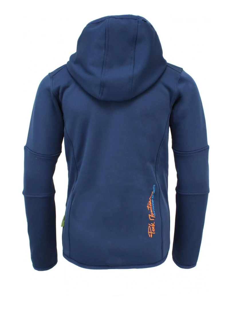 Blouson polarshell garçon ECAMPUS PEAK MOUNTAIN Bleu marine