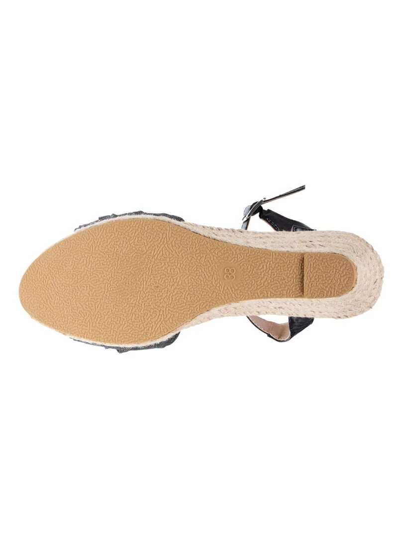 Espadrilles Femme ouverte à talon Noir   Noir