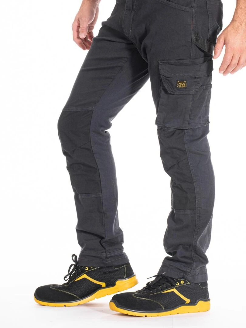Pantalon de travail stretch avec emplacement genouillères JOBPROC 'Rica Lewis' gris anthracite