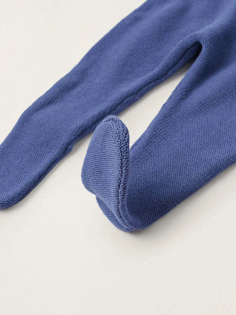 Combinaison en tricot de coton avec pieds pour nouveau né  ATLANTIC COMPANY   Bleu