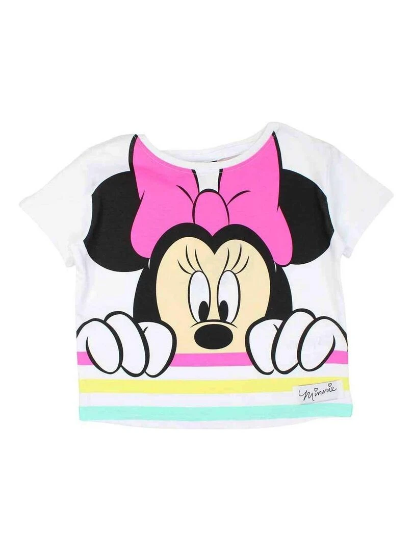 Disney   Robe fille imprimé Minnie en coton   Rose fushia