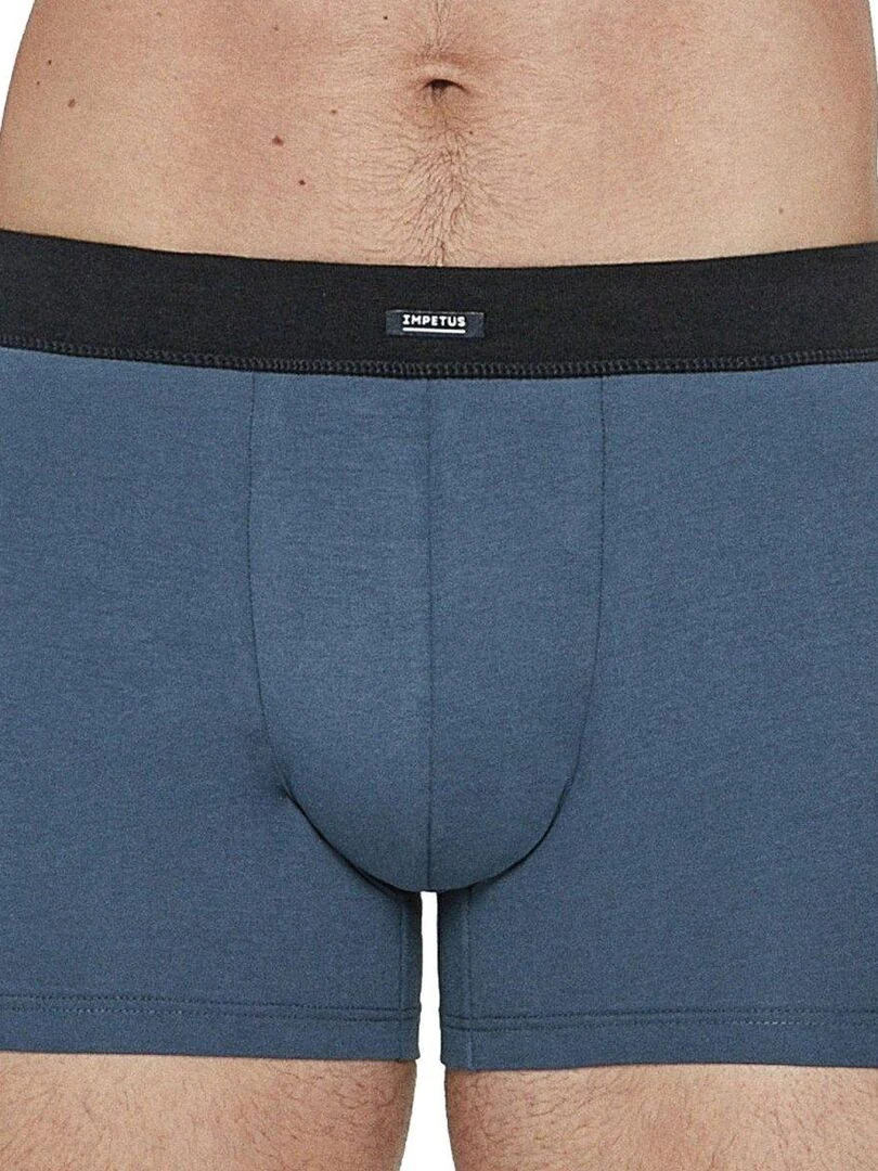 Boxer en coton ceinture tubulaire sans coutures Bleu