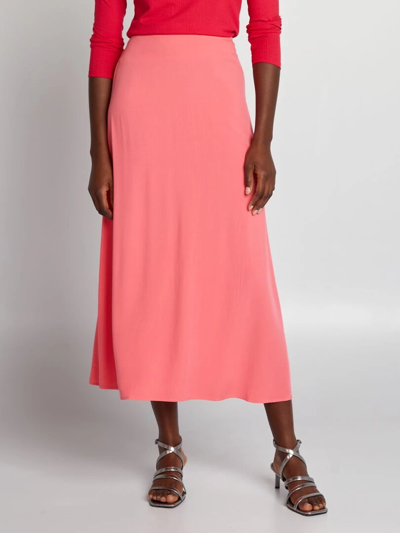 Jupe longue et droite Rose