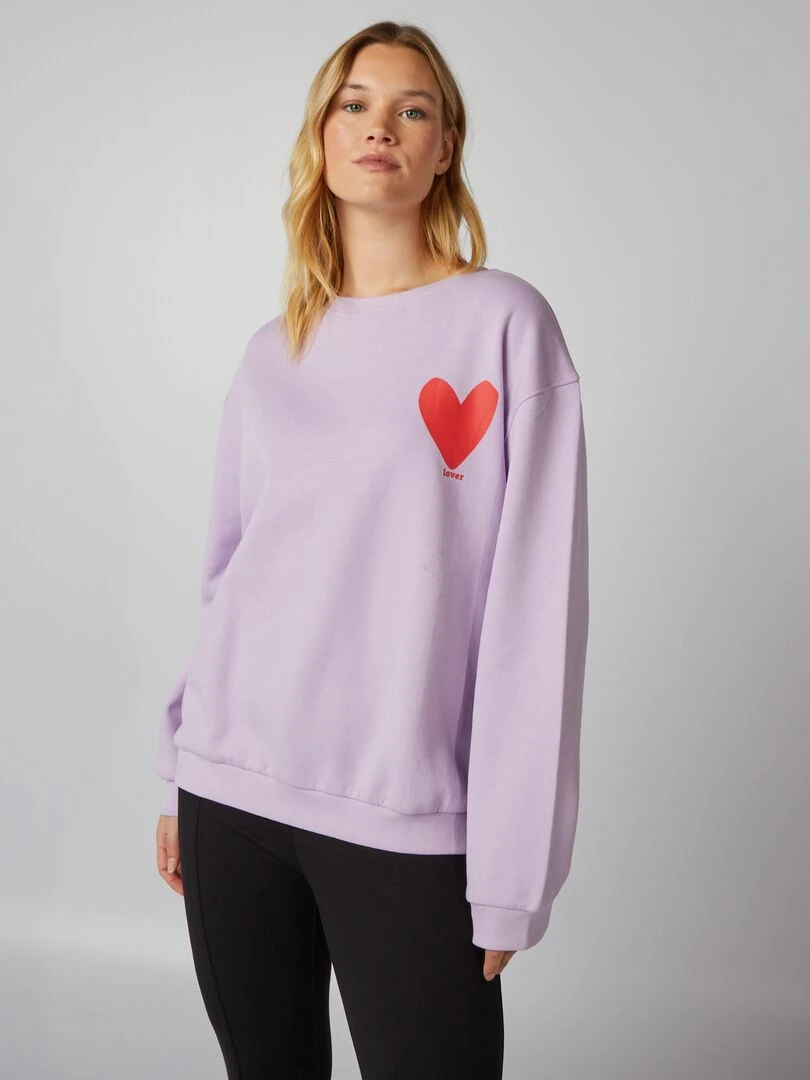 Sweat imprimé Violet