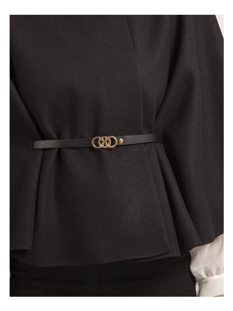 Cape courte et ceinture UMILIA   Noir