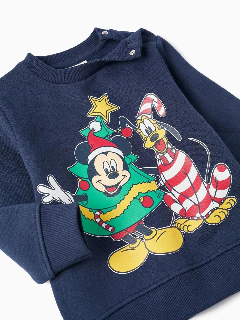 Sweat en coton pour bébé 'Mickey & Friends   Noël'   MICKEY   Bleu foncé