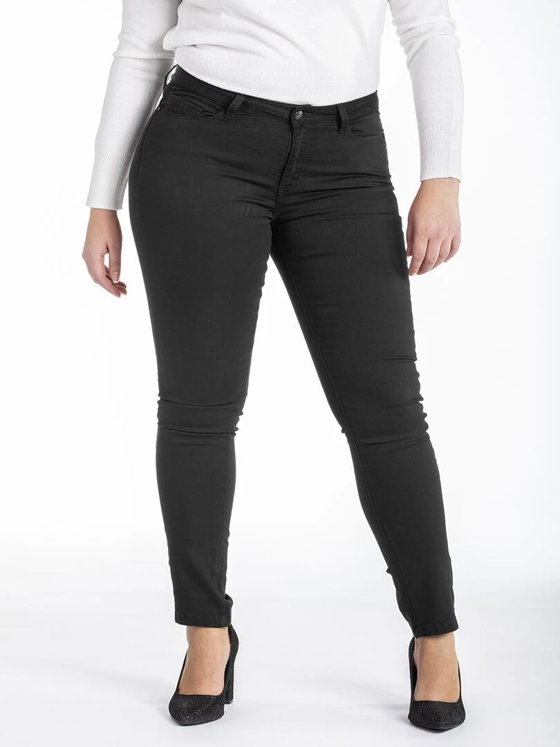 Jeans slim taille haute stretch OBS9 'OBER' Noir