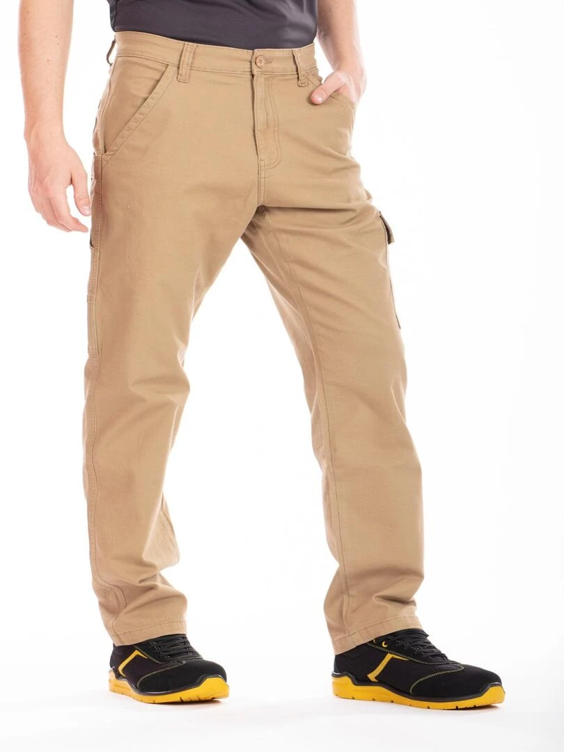 Pantalon de travail coupe charpentier stretch CARP 'Rica Lewis' Beige
