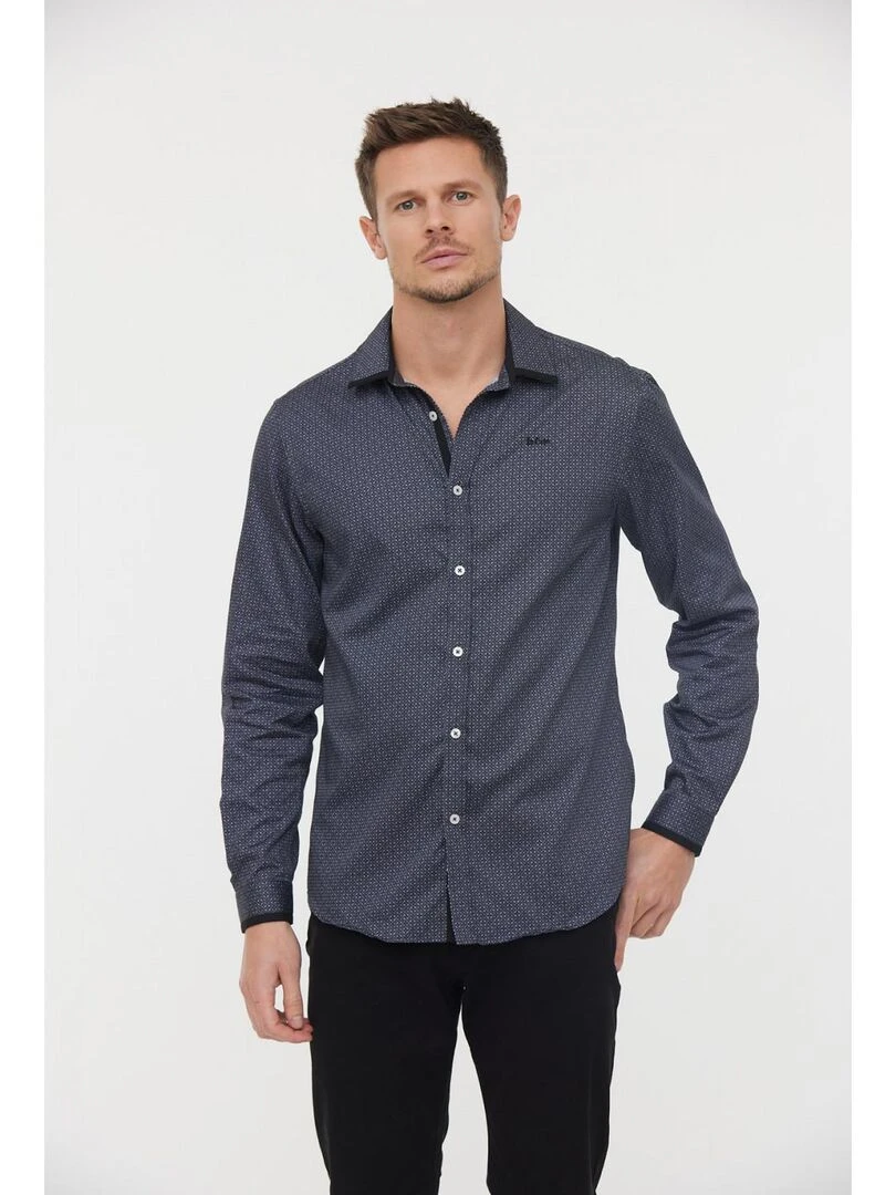 Lee Cooper Chemise manches longues coton regular DIMIX gris anthracite