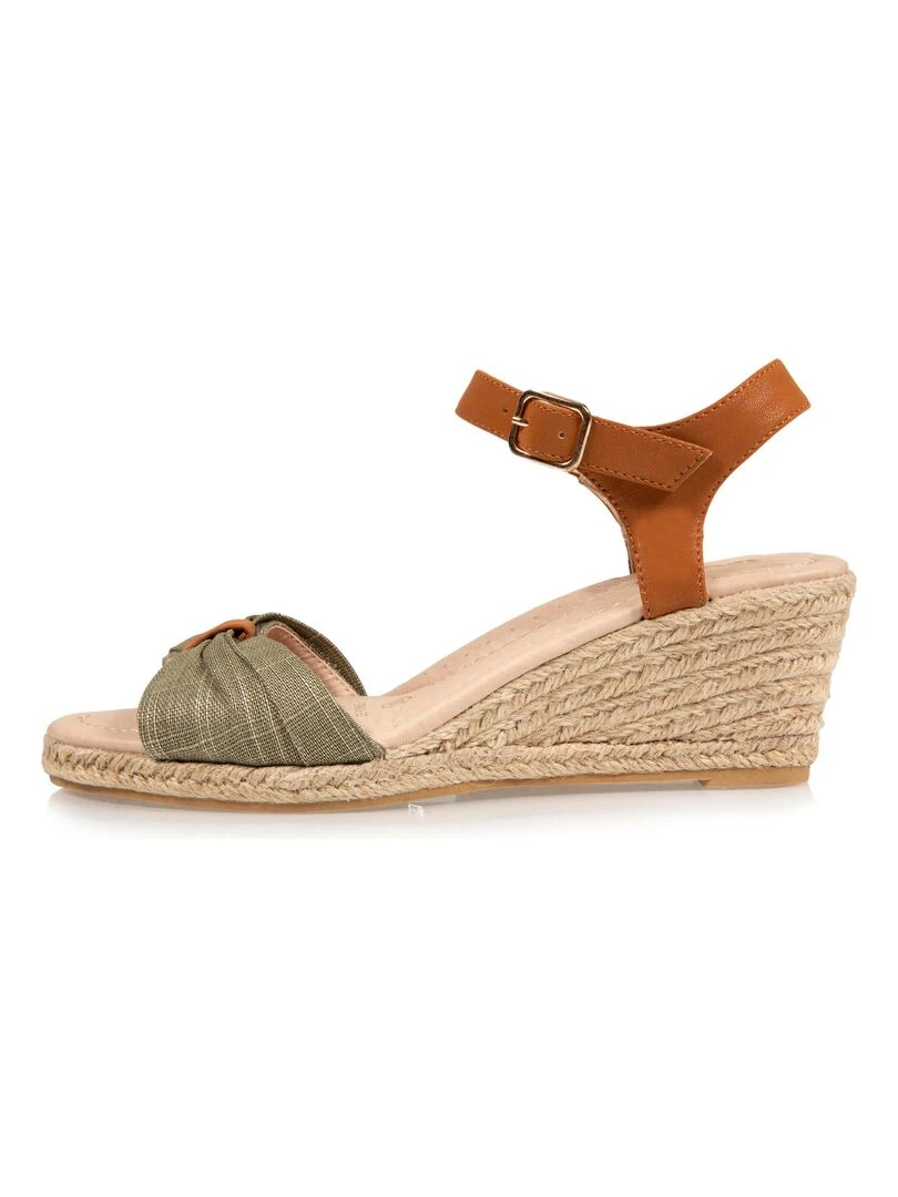 Espadrilles Femme ouverte à talon Kaki   Kaki