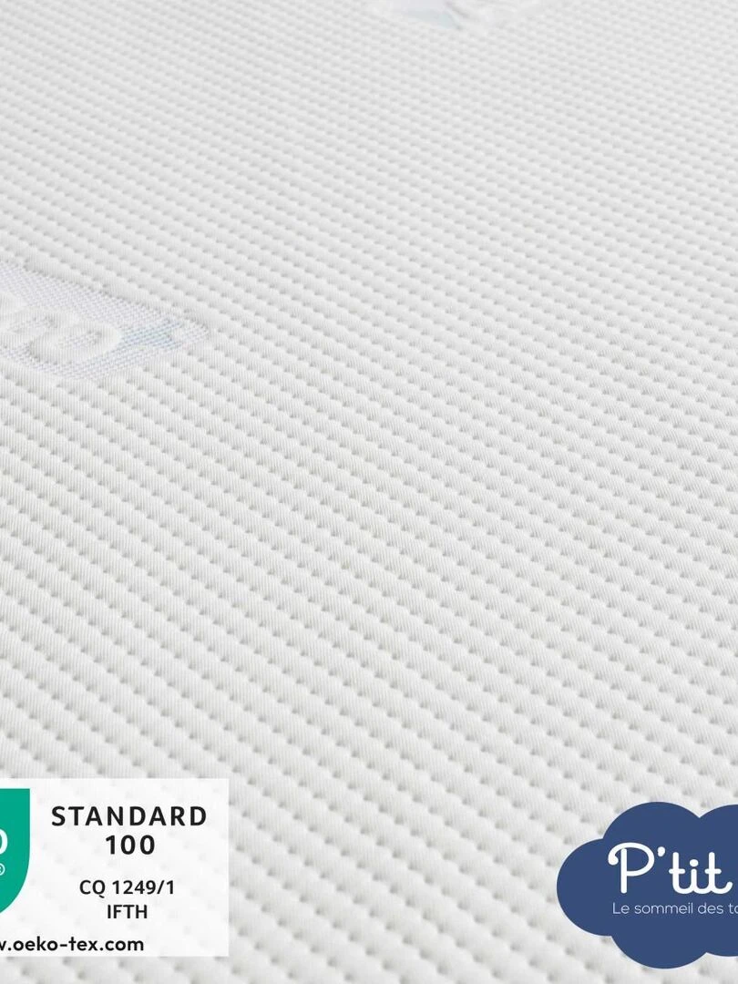 Matelas Bébé Allergostop®   60x120 cm   Déhoussable   Blanc