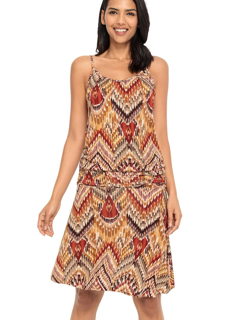 Robe de plage fines bretelles Kelim Multicolore