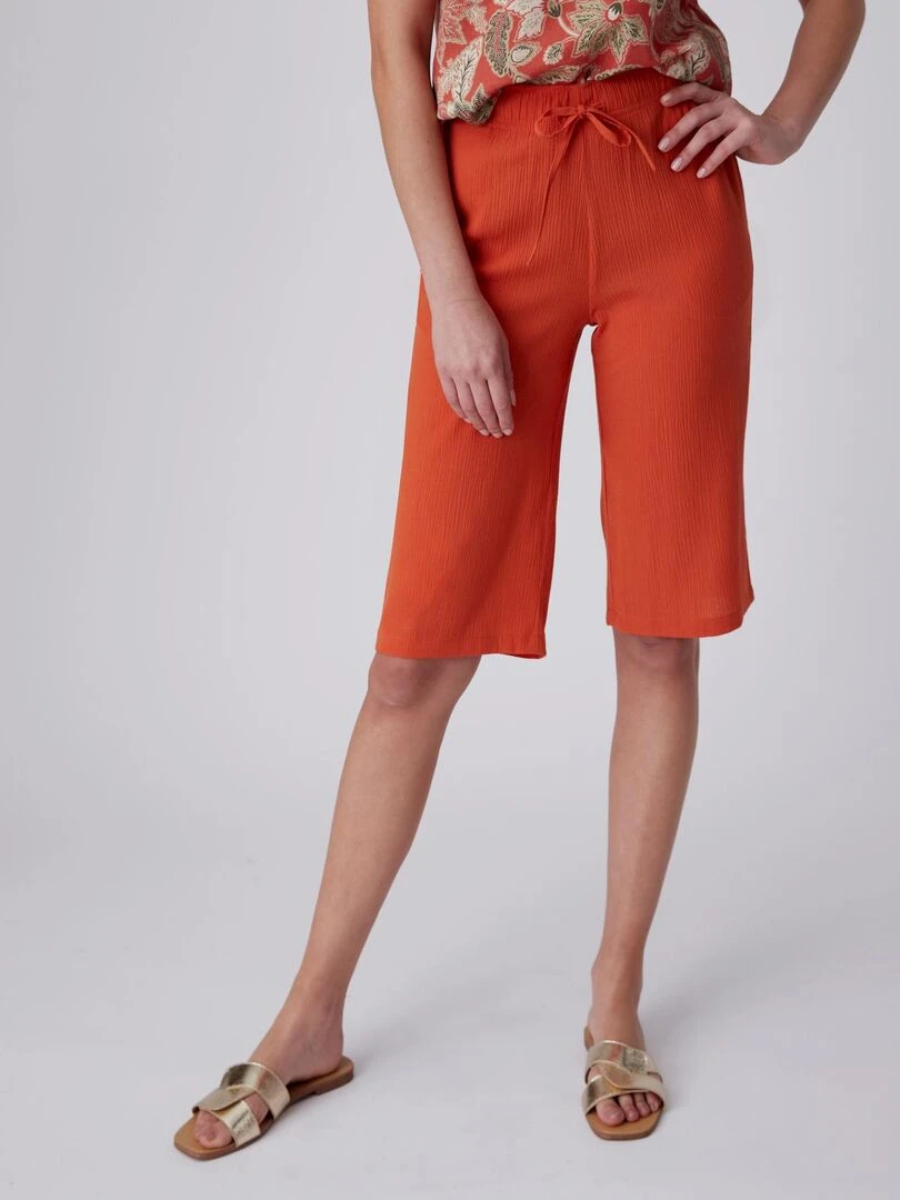 Bermuda crépon léger Damart Orange