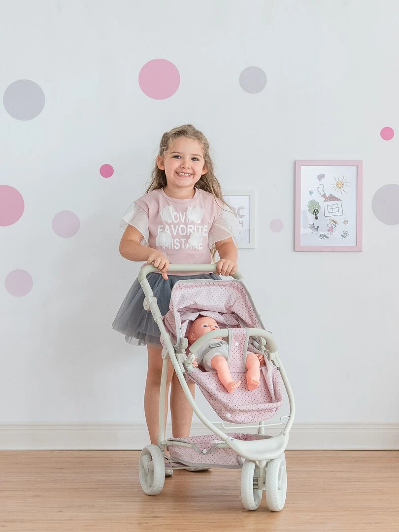 Le petit monde d'Olivia   Poussette 2 en 1 Princesse à pois Polka Dots   Rose / Gris OL 00009   N/A