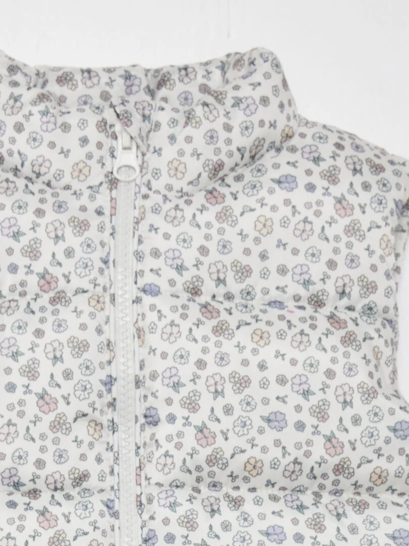 Doudoune sans manches   Fleuri