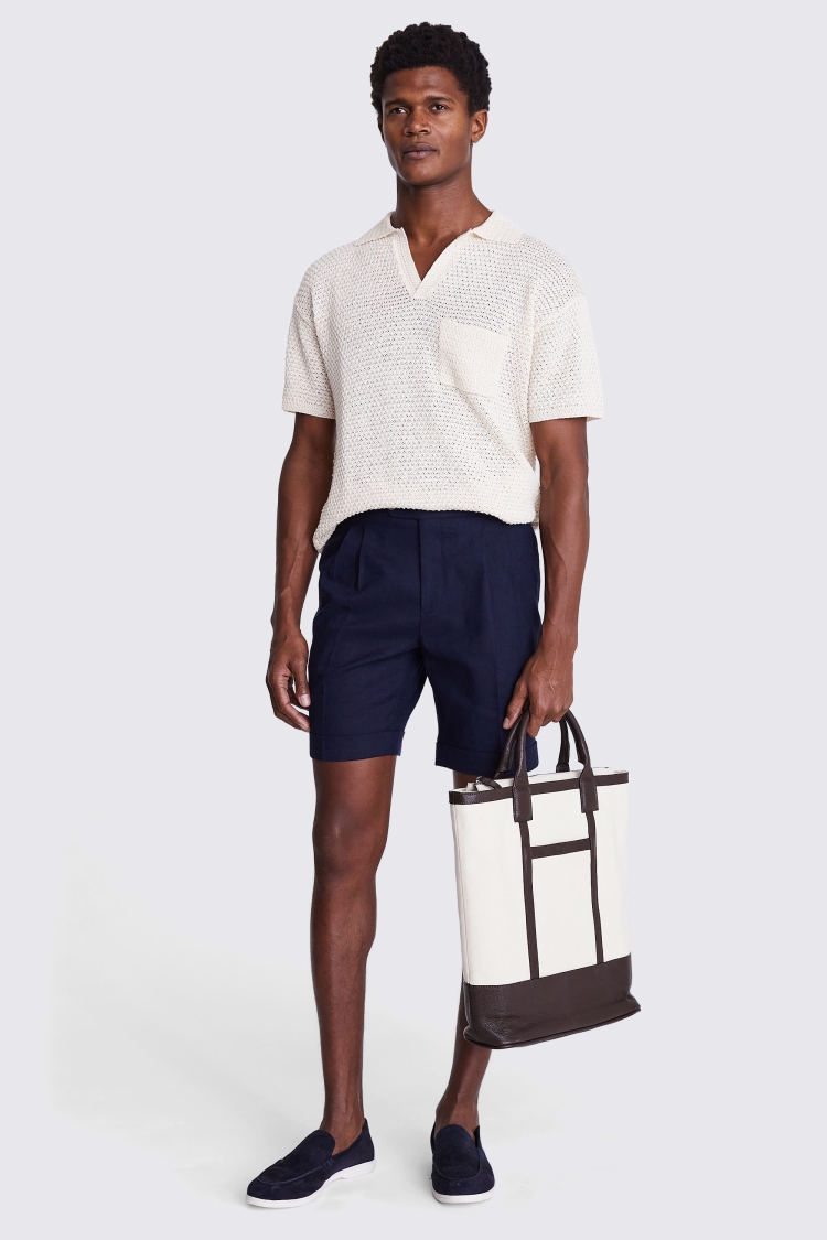 Linen Blend Pink Skipper Polo   Buy Online at Moss
