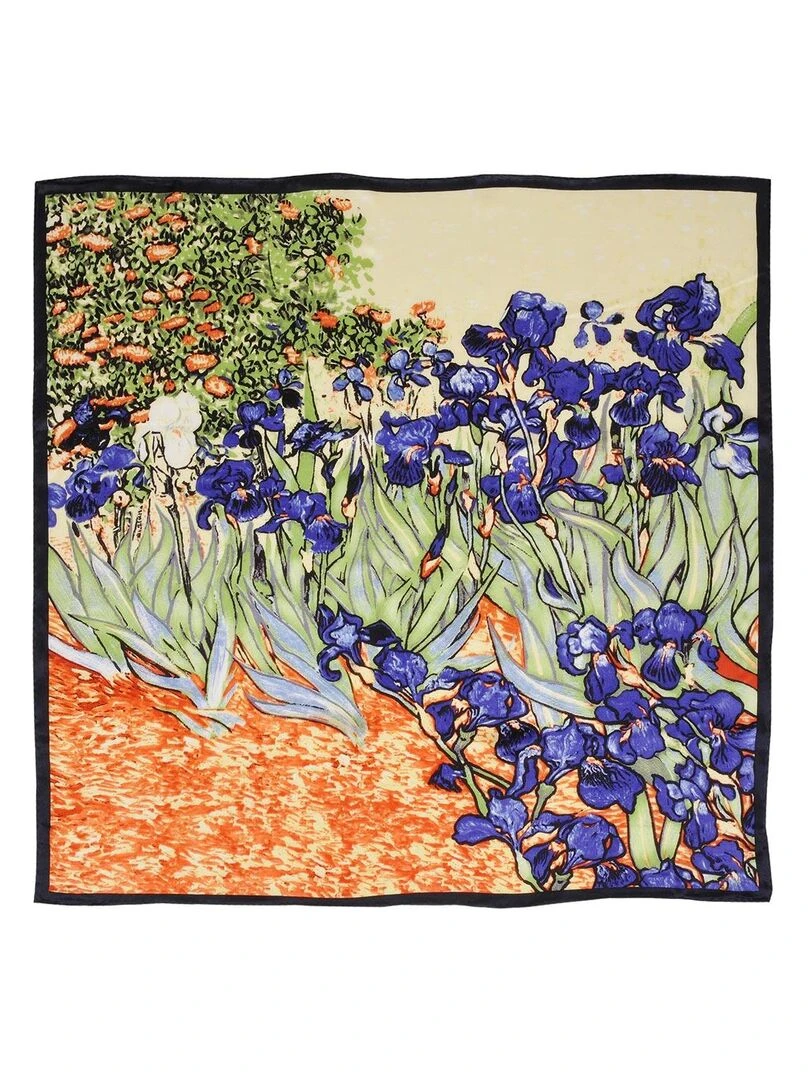 Carré de soie Van Gogh "Iris" Violet