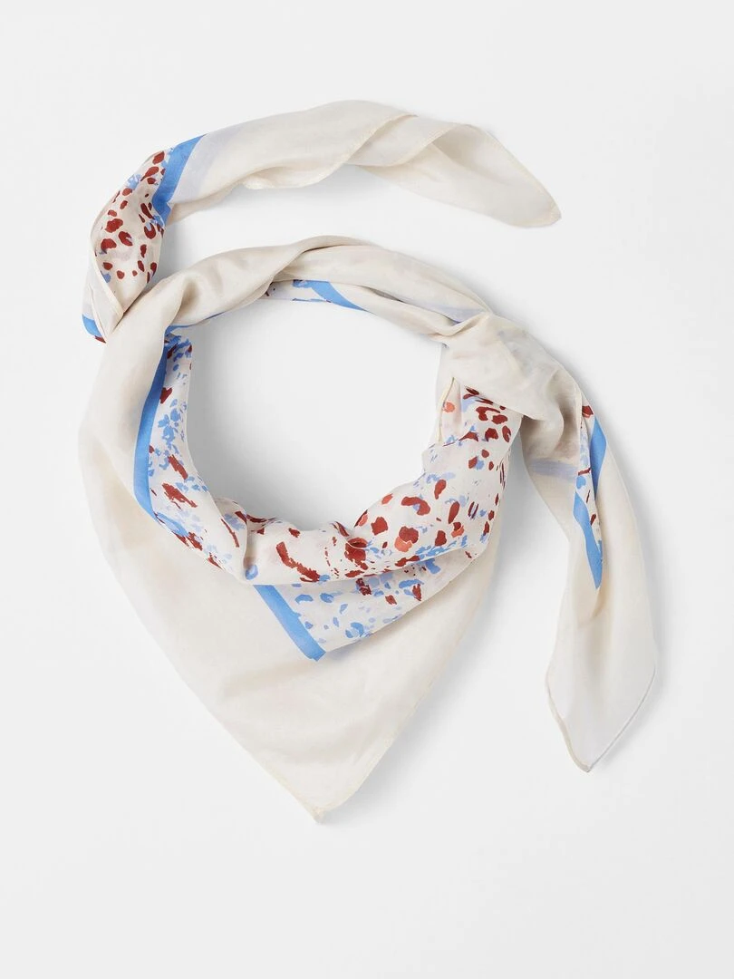Foulard carré fluide Damart Blanc