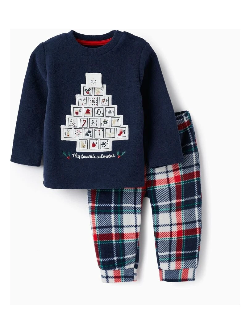 Pyjama en polaire pour bébé garçon 'Calendrier de l'Avent' NOËL Bleu foncé