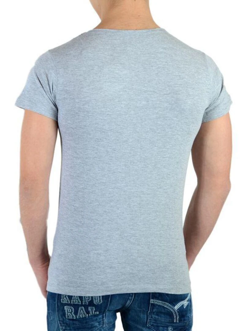 Tee Shirt Little Eleven Paris Bieber SS Mixte garçon  fille  Justin Bieber Gris Chiné   Gris