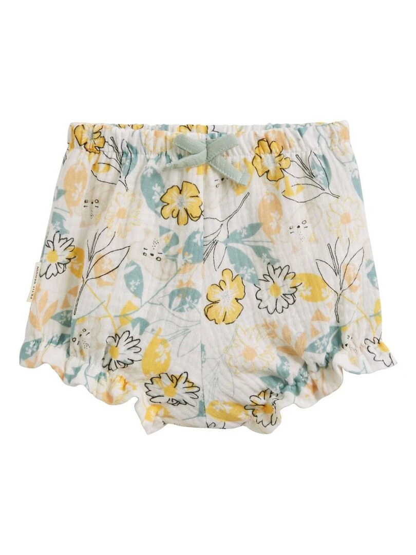 Lot de 2 bloomers bébé en gaze de coton Capucine   Ecru