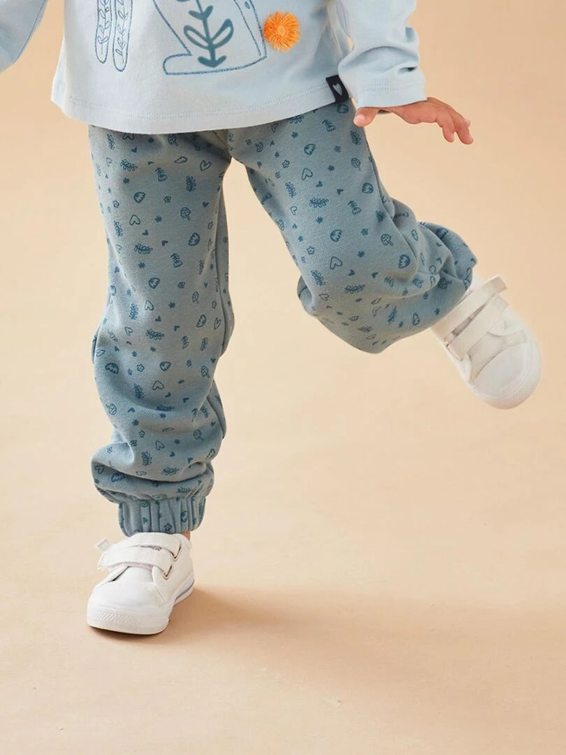 Jogging sweatoloudoux imprimé fleuri canard Noukie's Bleu