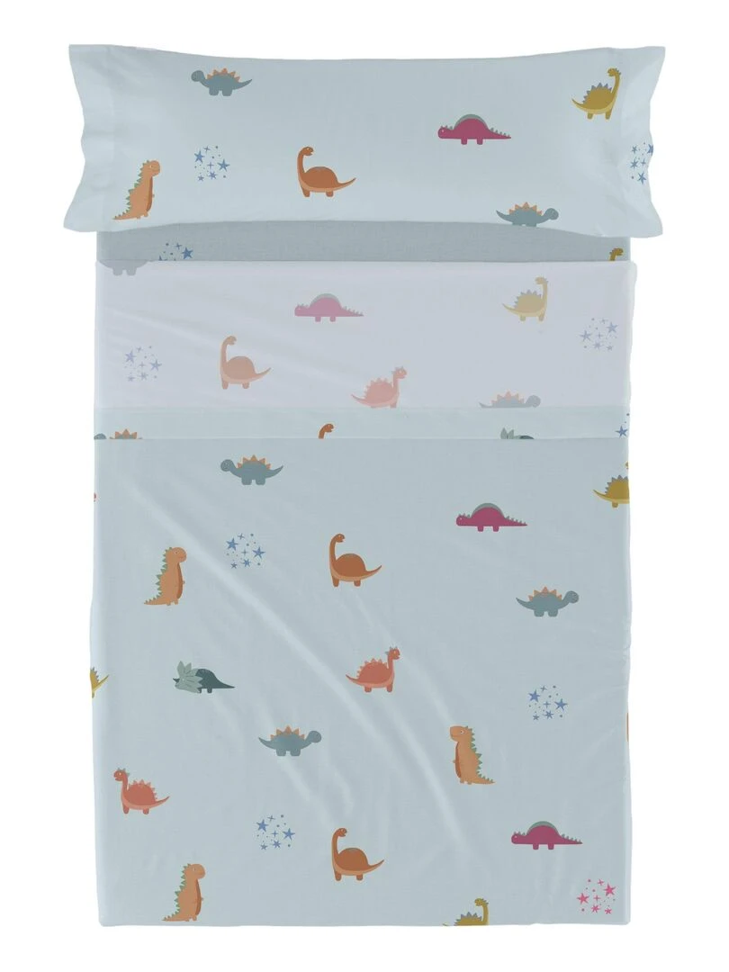 Parure de lit 2 pièces Mini dinosaur "Happyfriday"   Blanc