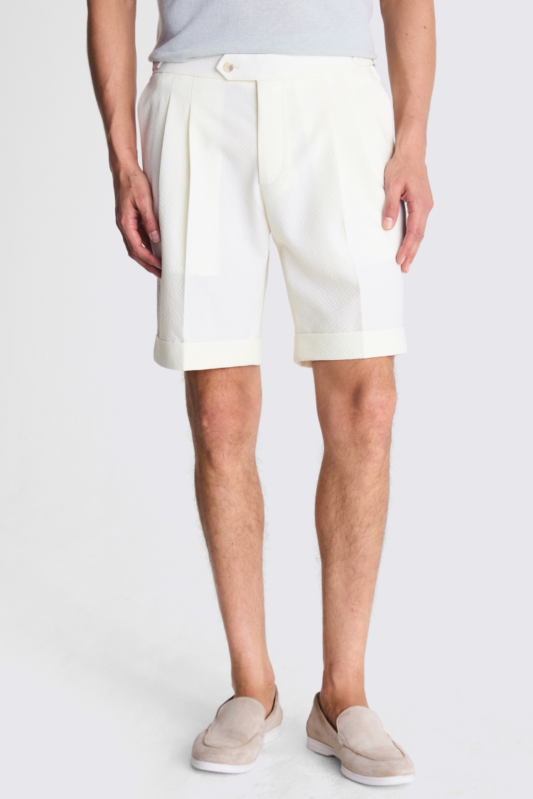 Ecru Seersucker Shorts Buy Online at Moss