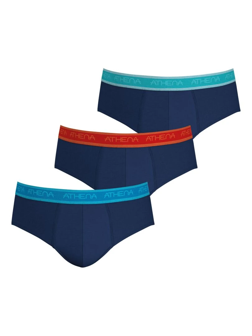 Lot de 3 slips homme Easy Bio Bleu électrique