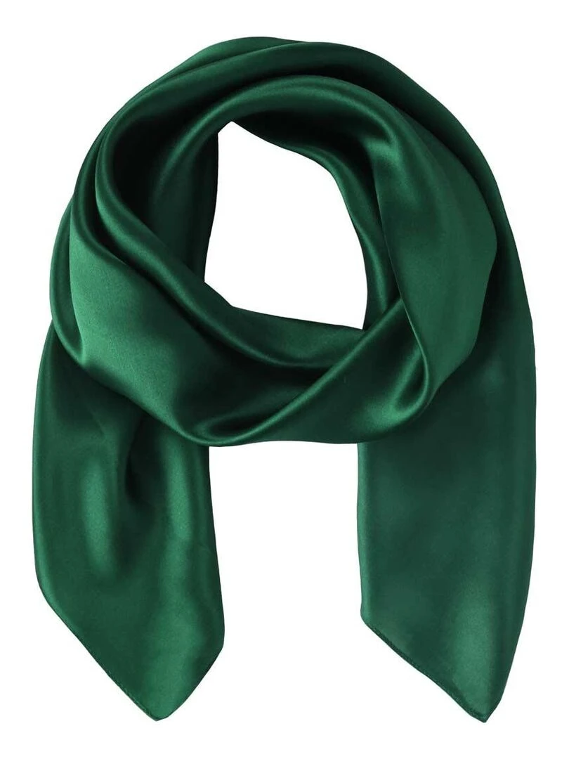 Carré de soie Premium Uni Vert bouteille