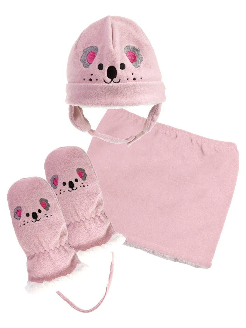Moufles Koala 2/4 ans Poudré Rose
