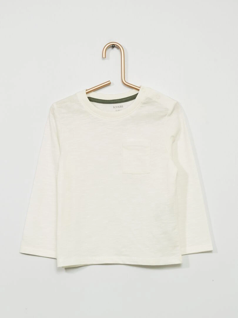 T shirt à col rond avec poche blanc