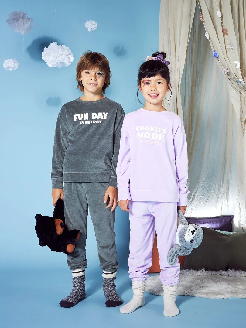 Pyjama en velours côtelé   2 pièces   Vert