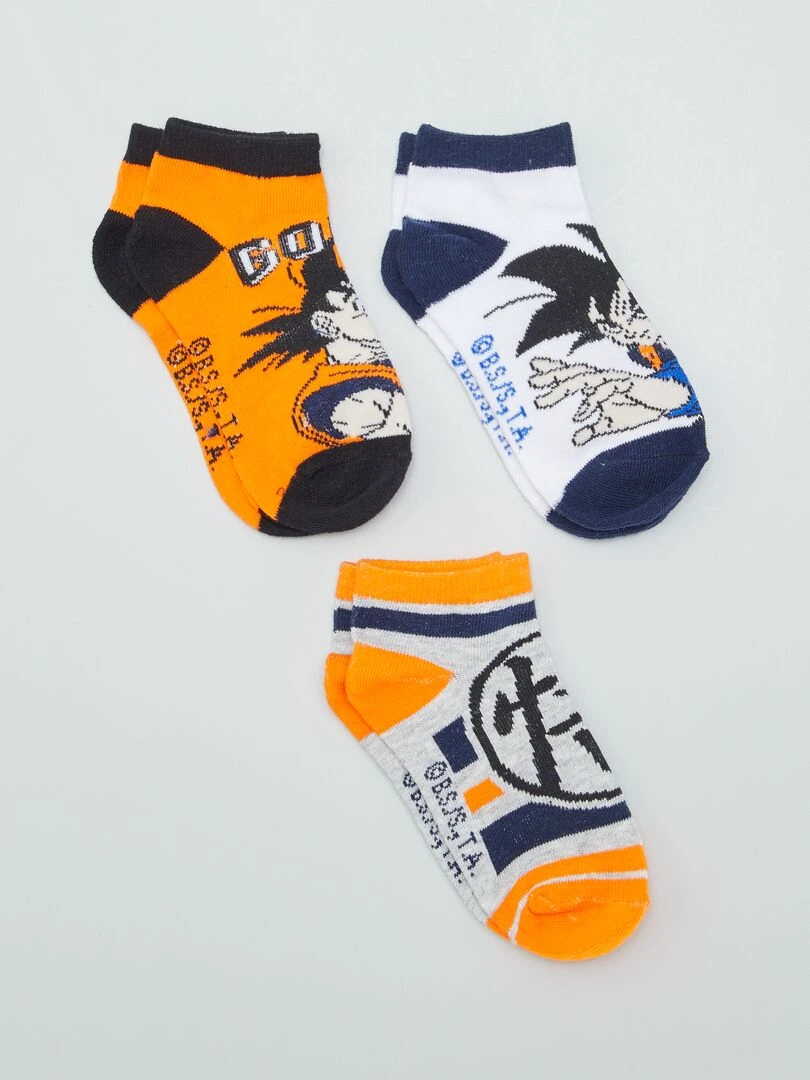 Lot de 3 paires de chaussettes 'Dragon Ball Z' Orange/blanc