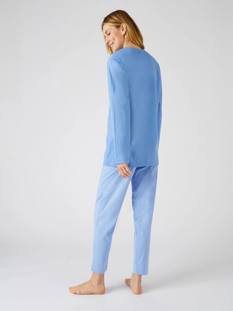 Pyjama maille jersey coton peigné   Damart   Bleu