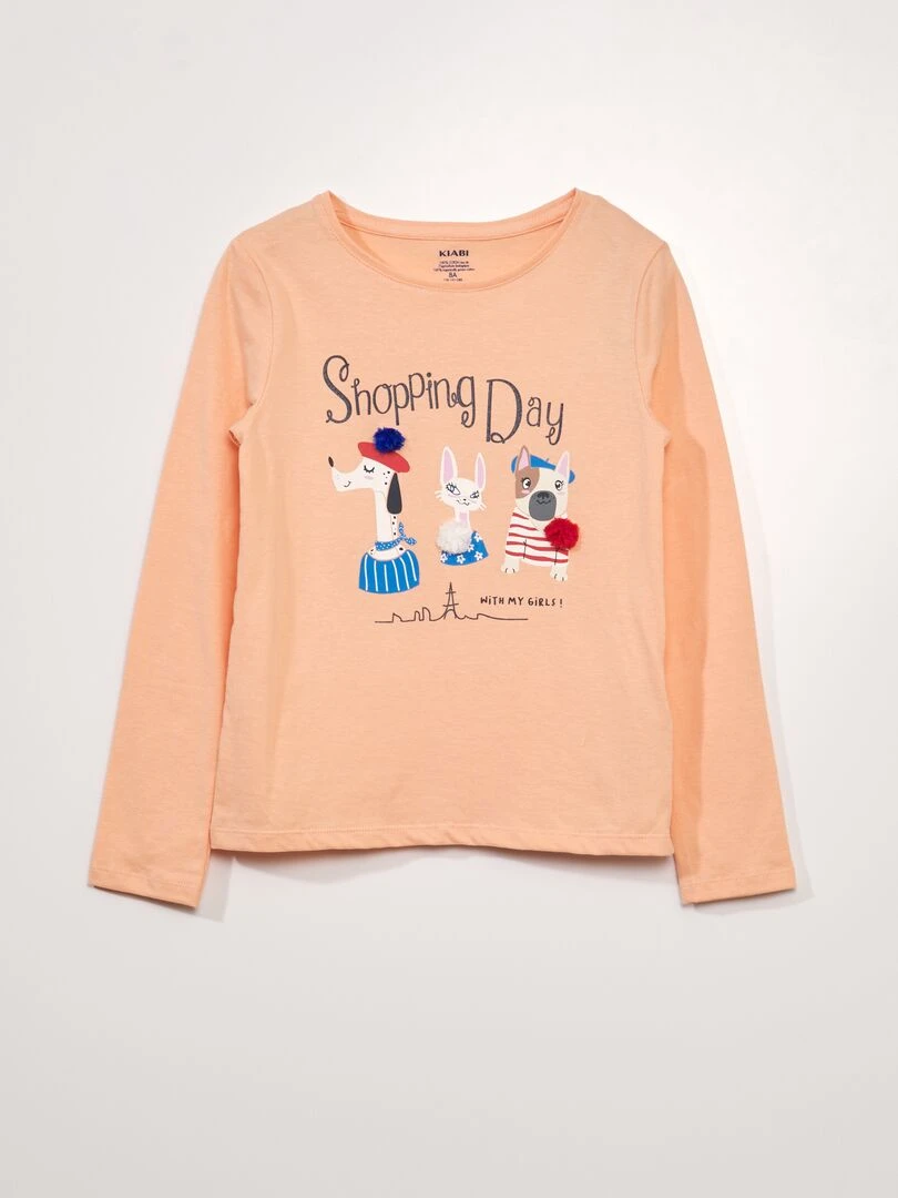 T shirt imprimés manches longues ORANGE