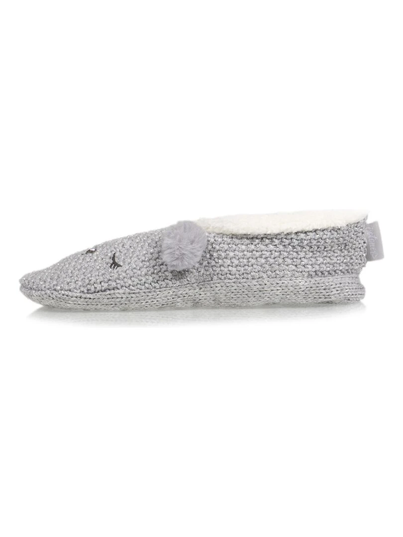 Chaussettes chaussons Femme Ours Gris