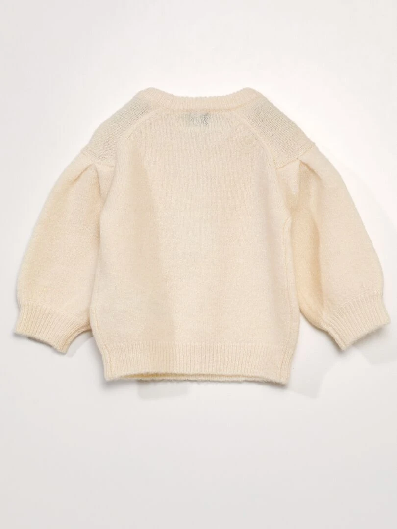 Pull en maille fantaisie   Crème