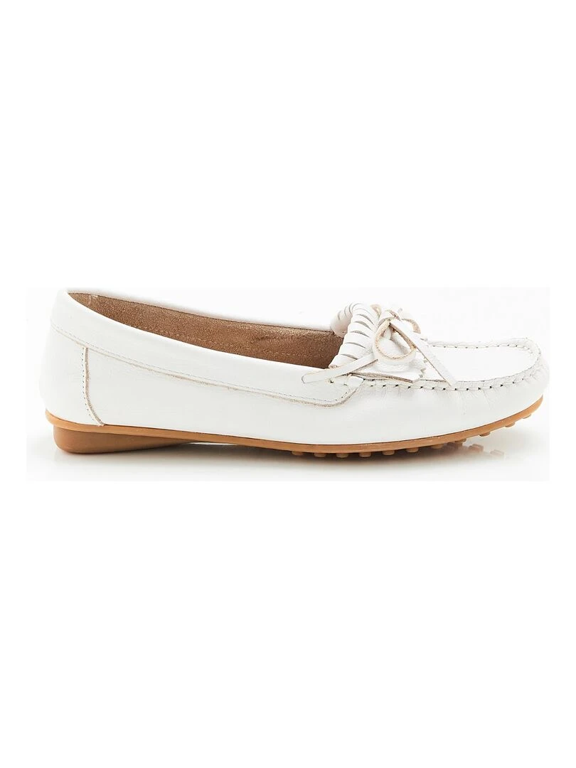 Mocassins à franges   Damart   Blanc