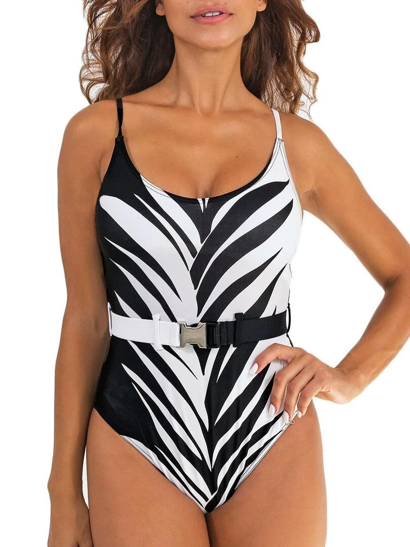 Maillot de bain 1 pièce avec ceinture Lara Noir