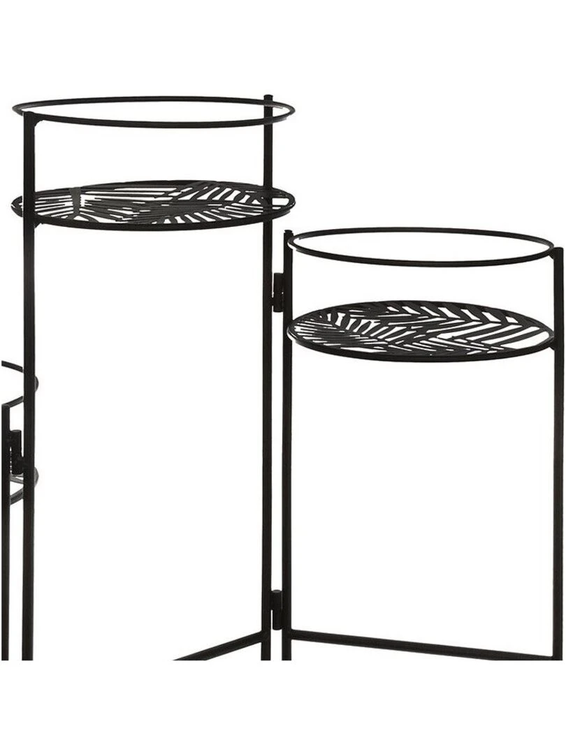 Lot de 3 portes plante en métal Leaf noir Noir