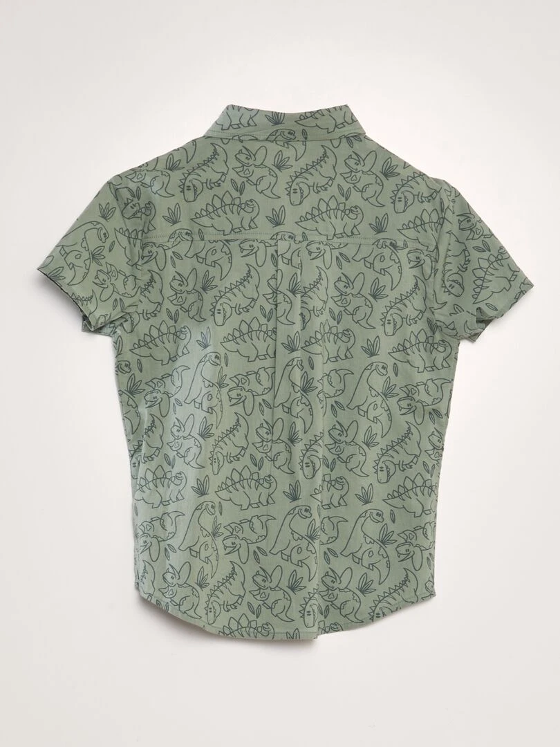 Chemise à manches courtes avec imprimé   Kaki