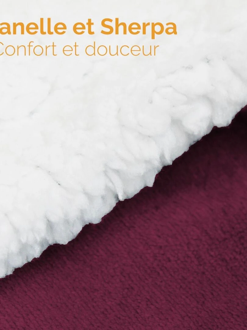Couverture  plaid polaire en flanelle et sherpa ultra doux   Vivezen   Violet