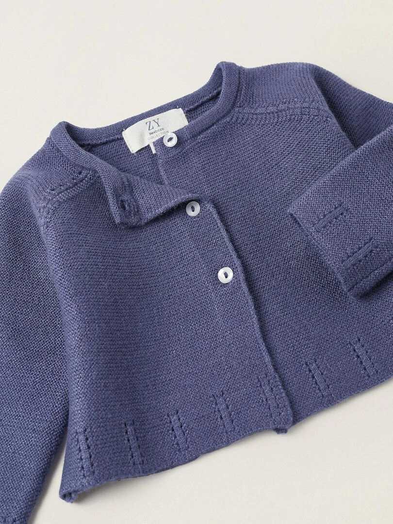 Gilet en Maille pour Nouveau Né  ATLANTIC COMPANY   Bleu