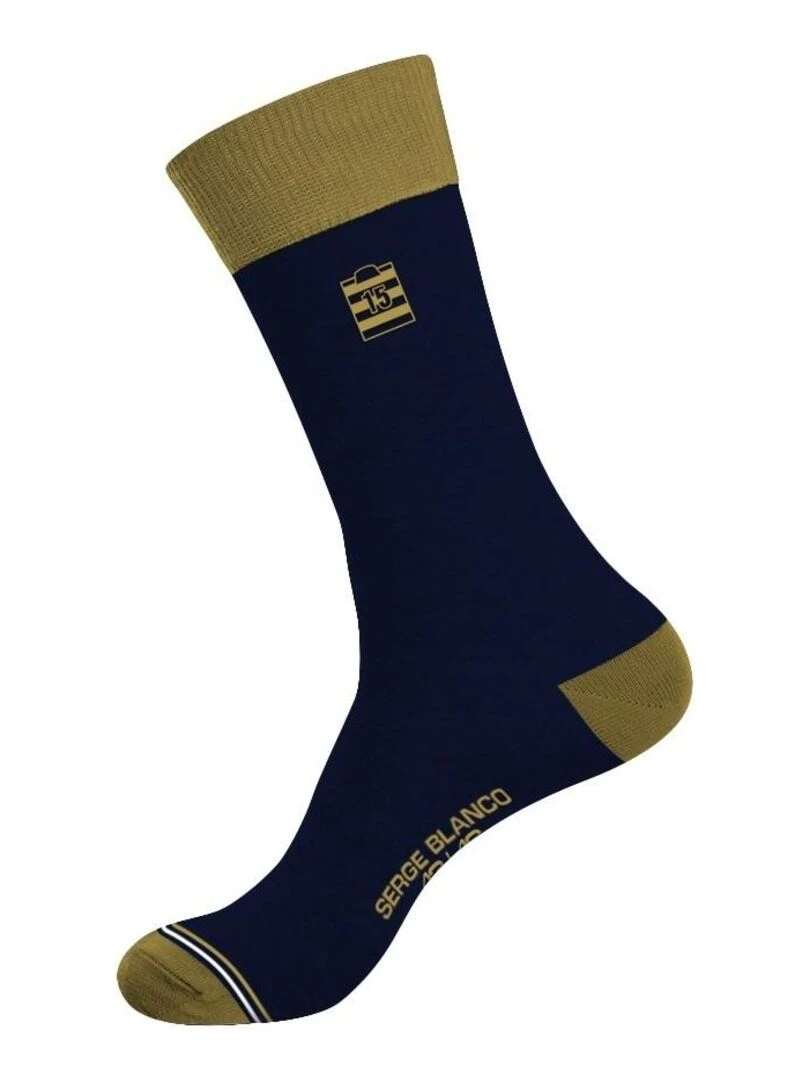 Lot de 9 Paires de Chaussettes de ville coton homme peigné doux Serge Blanco   Noir