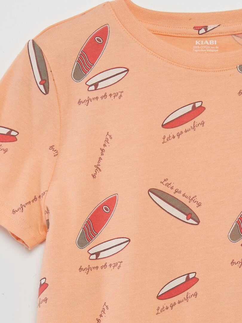 T shirt imprimé Orange