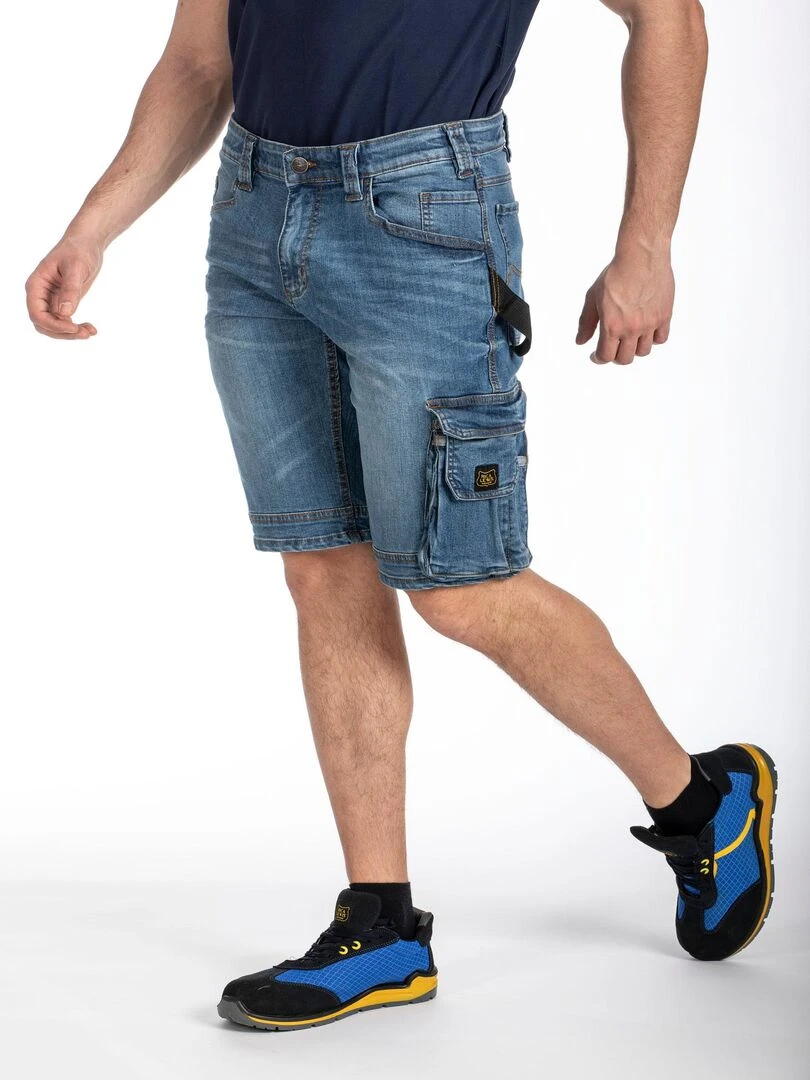 Bermuda de travail multi poches denim stretch DENIM 'Rica Lewis' Bleu