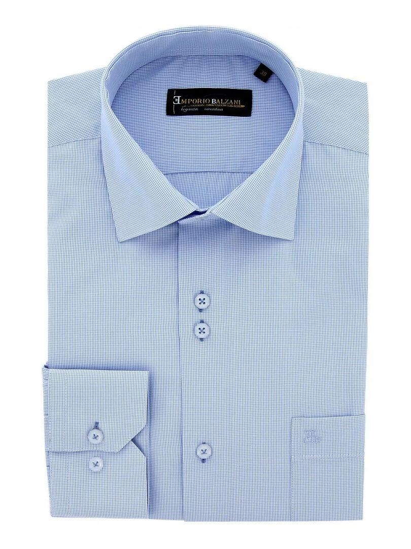 Chemise coupe droite vichy PIASTRA Bleu