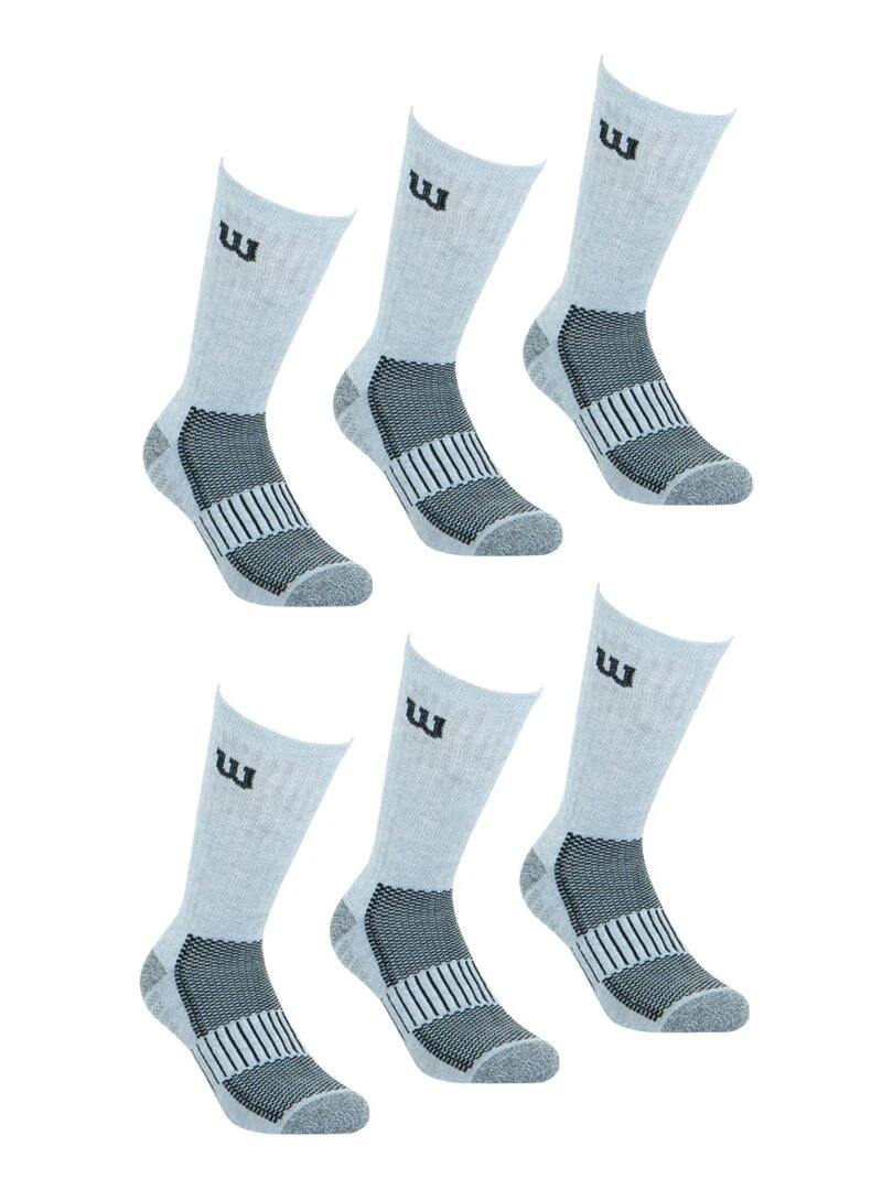 LOT DE 6 PAIRES DE CHAUSSETTES WILSON GRIS Gris