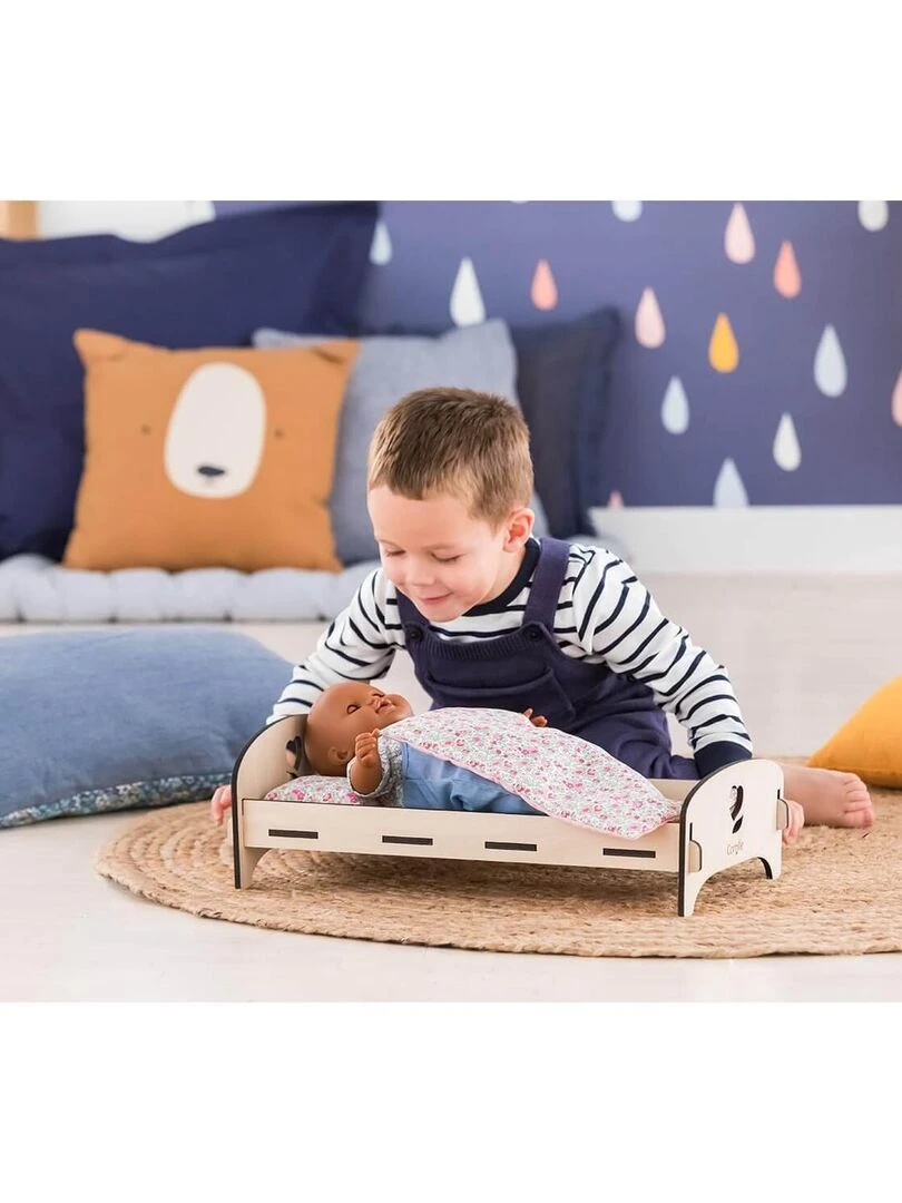 Lit en Bois pour poupon 30 et 36 cm   N/A